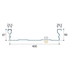 Couverture double peau perforée H nerv 90mm x L400mm 15µ