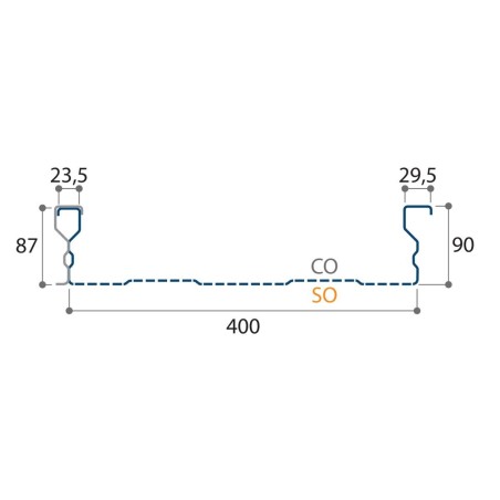 Couverture double peau perforée H nerv 90mm x L400mm 15µ