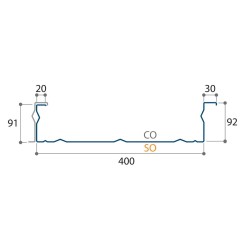Couverture double peau perforée H nerv 92mm x L400mm 15µ