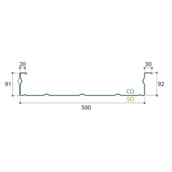 Couverture double peau H nerv 92mm x L500mm 15µ