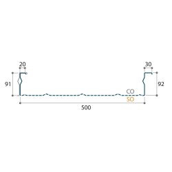 Couverture double peau perforée H nerv 92mm x L500mm 15µ
