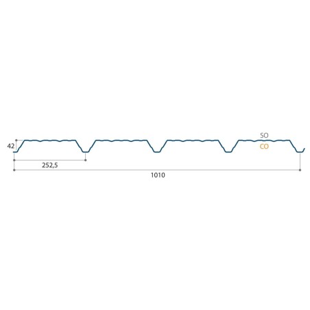 Support d'étanchéité Tôle sèche Interieurcoating Hnerv 42mm x L1010mm
