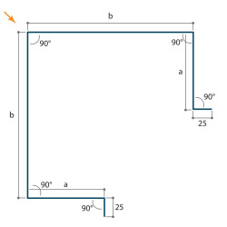 Angle horizontal du bardage 25µ