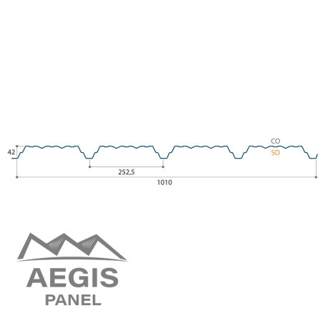 Plancher sec PML Tôle sèche Hnerv 42mm x L1010mm - 252mm