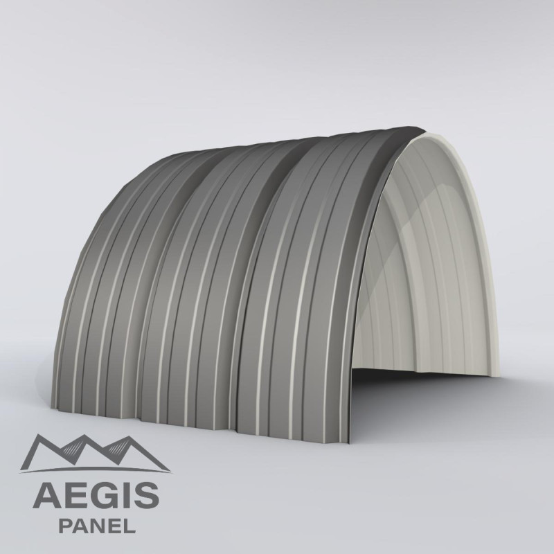 Couverture Tôle sèche nervurée cintrée H nerv 45mm x L1000mm 25µ