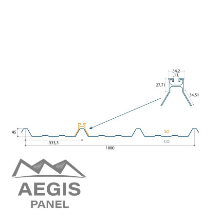 JI 45-333-1000 V-Roof - AEGIS PANEL