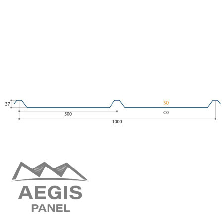 Couverture Panneau Sandwich Roof 1000 H nerv 45mm L 1000mm 25µ