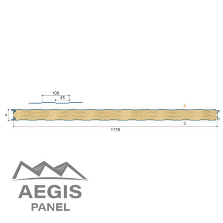 Bardage Panneau Sandwich Vulcasteel Wall (Linéaire) 1130mm 25µ