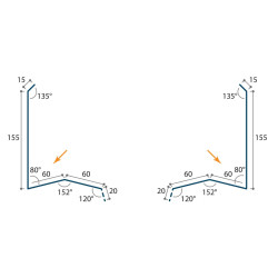 Bande de rive contre mur crantée Panneau-tuile Polyester 35 µ