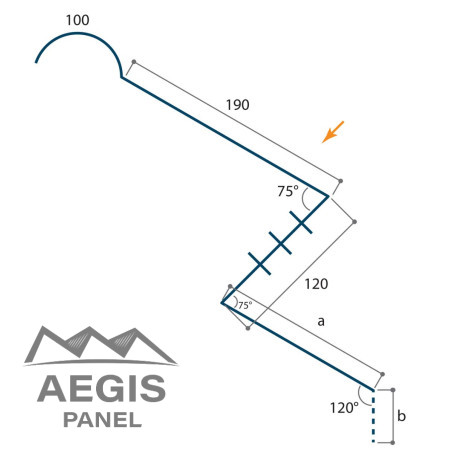1/2 Faîtière à boudin ventilée crantée - AEGIS PANEL