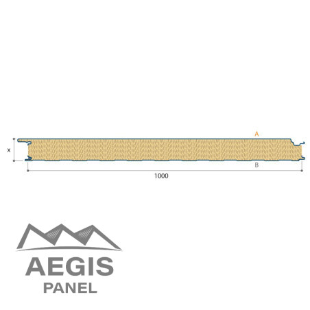 Bardage Panneau Sandwich Vulcasteel 1000FC (Lisse) 1000mm 25µ